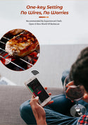 Cooking and frying thermometer - WIFI with frying APP - Repeater ensures long distance to the mobile - Oven, grill or pan.