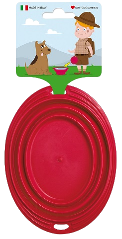 Iessen oder Waasserbecher fir Hond oder Kaz - Klappbar - 1,0 Liter - Verschidde Faarwen