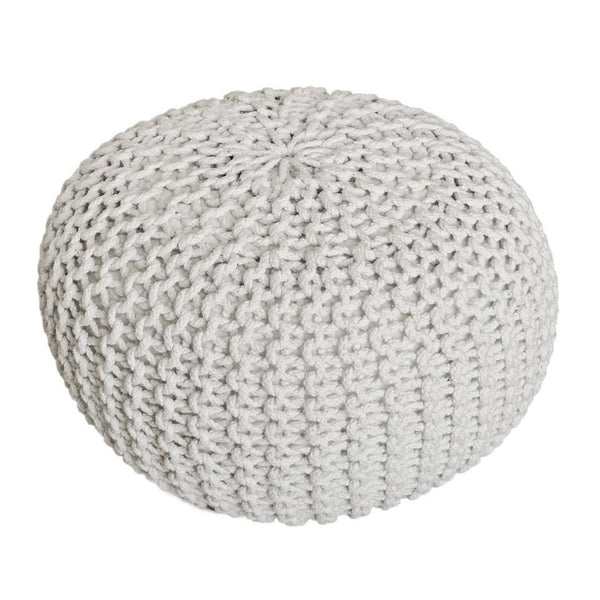 Pouf set of 3 - Diameter 55 cm knitted stool/floor cushion - Coarse knit look