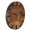 Wanduhr Holzdurchmesser 30 cm. Wunnzëmmer Auer modern Ronn aus Holz Vintage Silent. Aus Mangoholz gemaach.