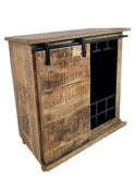 Wäin Rack W 72 H 80 cm Wäin Cabinet doheem Bar Wäin Bar Cabinet Sideboard Kalifornien natierlech Mango Holz